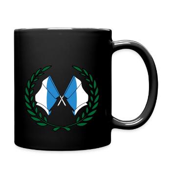 Flaggen Provinz Zürich Schweiz Lorbeerkranz - Tasse einfarbig - Schwarz - Rechts