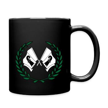 Flags Basel Stadt Switzerland laurel wreath - Full Colour Mug - black - Right