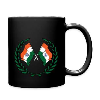 Drapeaux de l’Inde en couronne de laurier - Mug uni - noir - Droite