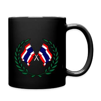 Drapeaux de la Thaïlande en couronne de laurier - Mug uni - noir - Droite