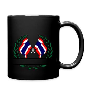 Drapeaux de la Thaïlande dans la bannière de la couronne de laurier - Mug uni - noir - Droite