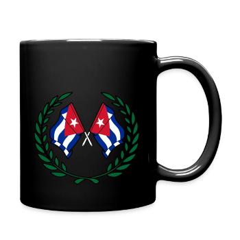 Drapeaux Cuba en couronne de laurier - Mug uni - noir - Droite