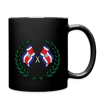 Flags Costa rica in laurel wreath - Full Colour Mug - black - Right