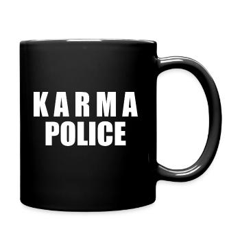 Karma police - Tasse einfarbig - Schwarz - Rechts