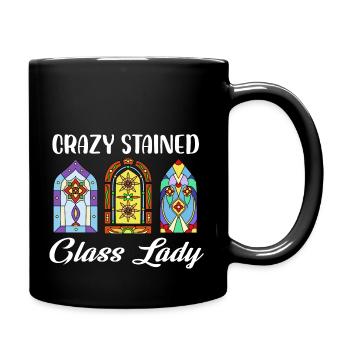 Crazy Stained Glass Lady Glass Mosaic - Tasse einfarbig - Schwarz - Rechts