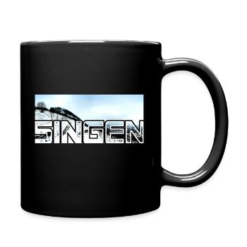 Singen Schnee überlappend modern Januar - Tasse einfarbig - Schwarz - Rechts