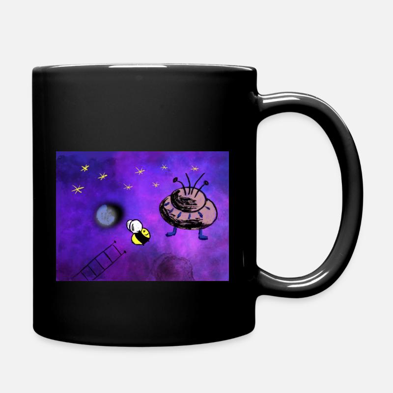 Hummel im All - Tasse einfarbig - Schwarz