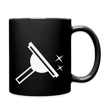 Fenster Reiniger - Tasse einfarbig - Schwarz - Rechts