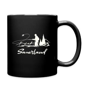 Sauerland Fliegenfischen - Tasse einfarbig - Schwarz - Rechts