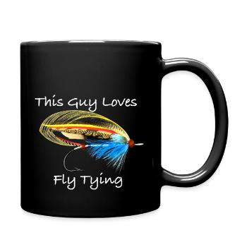 Ce gars adore monter les mouches Blue Doctor - Mug uni - noir - Droite