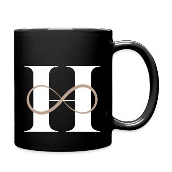 Unendlicher Buchstabe h - Tasse einfarbig - Schwarz - Rechts