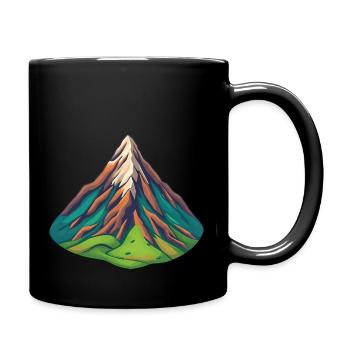 Whimsical Mountain Range Valley Landscape - Full Colour Mug - black - Right