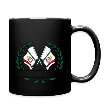 Fahnen Apulien Lorbeerkranz Banner - Tasse einfarbig - Schwarz - Rechts
