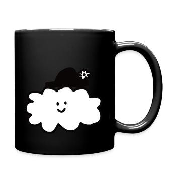 Cloud wearing a hat - Full Colour Mug - black - Right