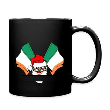 Père Noël avec drapeau drapeau Irlande - Mug uni - noir - Droite