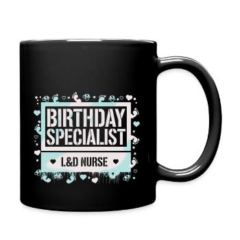 Delivery room heroine with heart - Full Colour Mug - black - Right