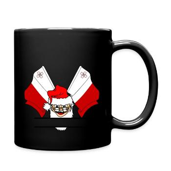 Weihnachtsmann Flagge Malta Namensbanner - Tasse einfarbig - Schwarz - Rechts