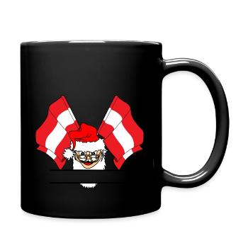 Santa Claus flag Austria name banner - Full Colour Mug - black - Right