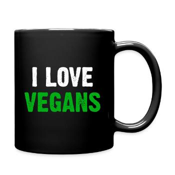 I Love Vegans - Full Colour Mug - black - Right