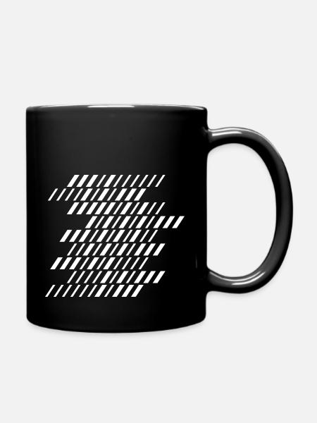 Design geometrischer Linien - Tasse einfarbig - Schwarz