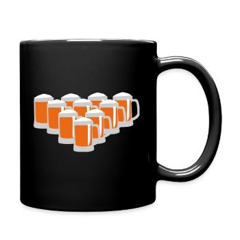 Bier Bowling Neun - Tasse einfarbig - Schwarz - Rechts