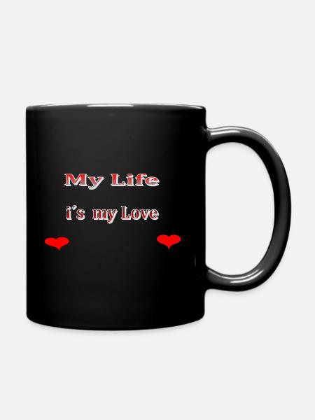 my life is my love - Full Colour Mug - black
