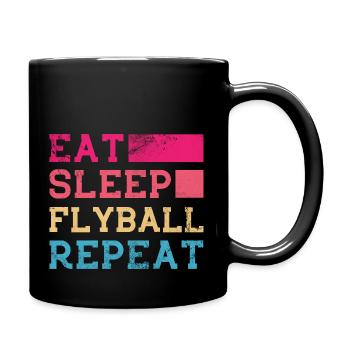 Eat Sleep Flyball Repeat Entraîneur de sports canins - Mug uni - noir - Droite