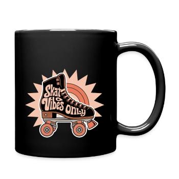 Skater Vibes Only Roller Skate Design - Full Colour Mug - black - Right