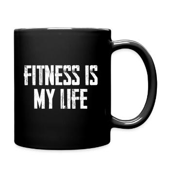 Fitness Is My Life - Full Colour Mug - black - Right