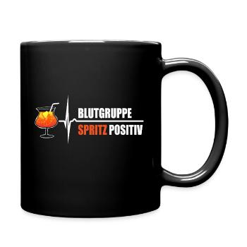 Blutgruppe Spritz Positiv - da steigt dein Puls - Tasse einfarbig - Schwarz - Rechts