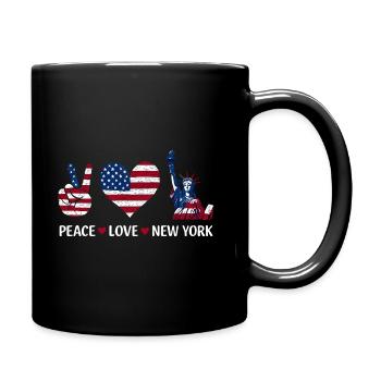 Peace Love New York - Full Colour Mug - black - Right