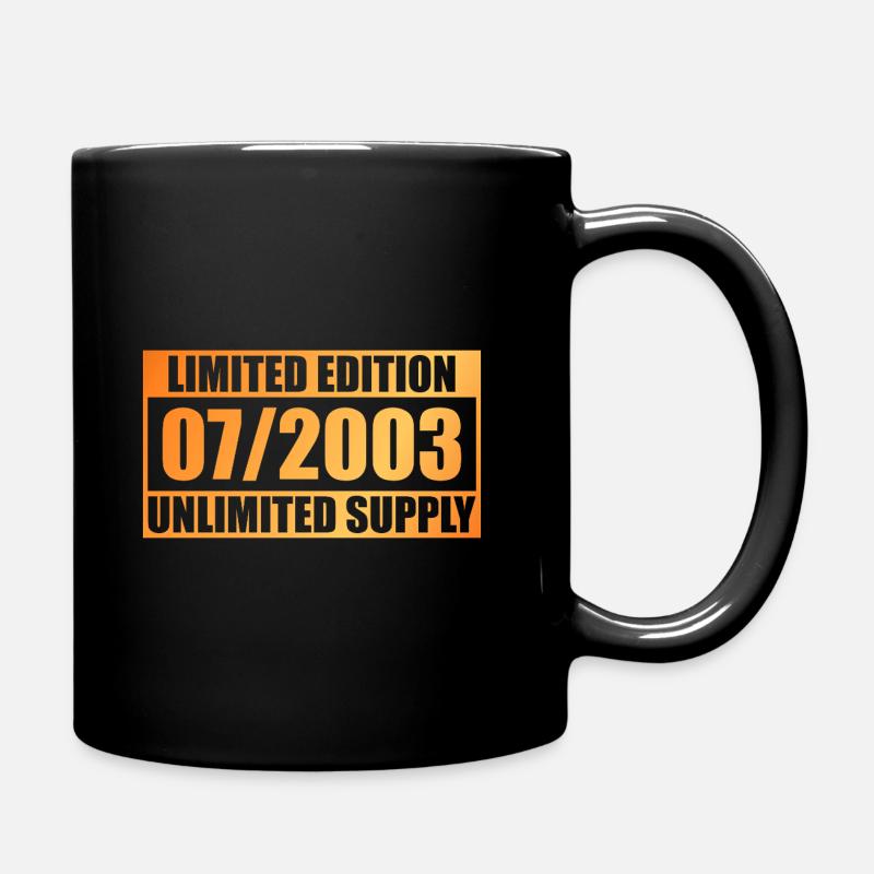 22. Geburtstag Limited Edition - ꝏ Supply 07/2003 - Tasse einfarbig - Schwarz