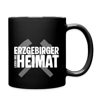 Erzgebirge liebe Heimat - Tasse einfarbig - Schwarz - Rechts