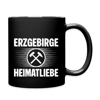 Erzgebirge Heimatliebe - Tasse einfarbig - Schwarz - Rechts