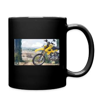 Motorrad in der Berglandschaft - Tasse einfarbig - Schwarz - Rechts