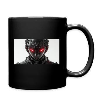 Futuristischer Roboter mit rot leuchtenden Augen - Tasse einfarbig - Schwarz - Rechts