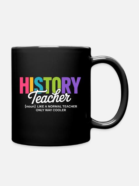 Citation d’un professeur d’histoire avec texte coloré - Mug uni - noir