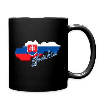 Map of Slovakia, flag of Slovakia - Full Colour Mug - black - Right