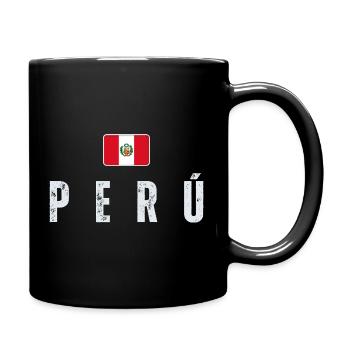 I love Peru, Peruvian flag - Full Colour Mug - black - Right