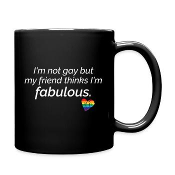 Fabelhafter Freund LGBTQ Stolz Herz Design - Tasse einfarbig - Schwarz - Rechts