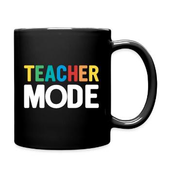 Lehrer-Design mit bunten Buchstaben - Tasse einfarbig - Schwarz - Rechts