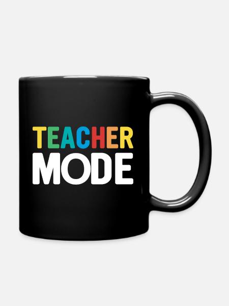 Teacher design with colorful letters - Full Colour Mug - black