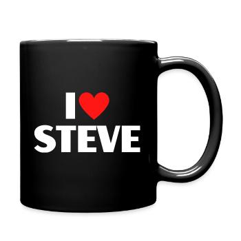 J'aime Steve Red Heart, fan du nom romantique - Mug uni - noir - Droite
