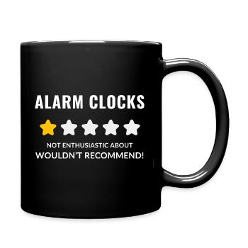 Keine Unsinn-Wecker-Illustration - Tasse einfarbig - Schwarz - Rechts