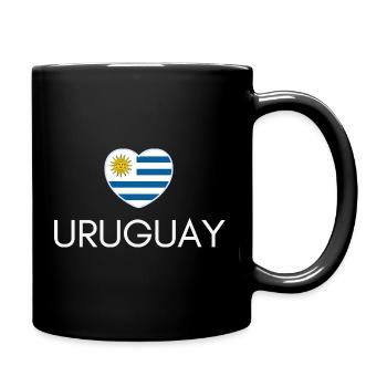 Heart with Uruguay flag, I love Uruguay - Full Colour Mug - black - Right