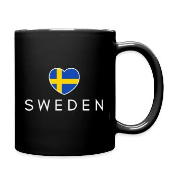 Ich liebe Schweden, Herz Schweden - Tasse einfarbig - Schwarz - Rechts