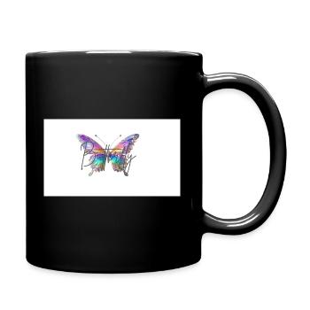 Colorful butterfly with watercolor effect - Full Colour Mug - black - Right