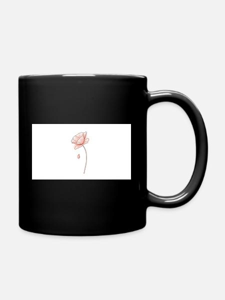 Dessin au trait délicat de rêve de fleur - Mug uni - noir