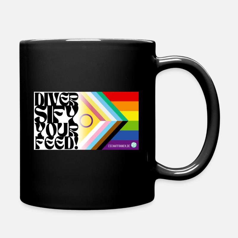 🌈♿ Pride & Disability – Including Flag - Full Colour Mug - black