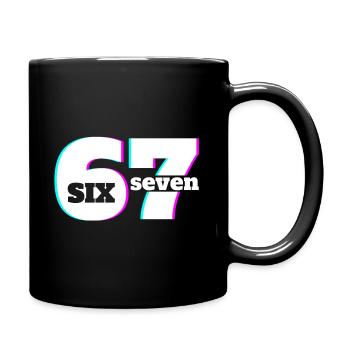 Six Seven 6 7 Meme Fun Design 67 - Full Colour Mug - black - Right